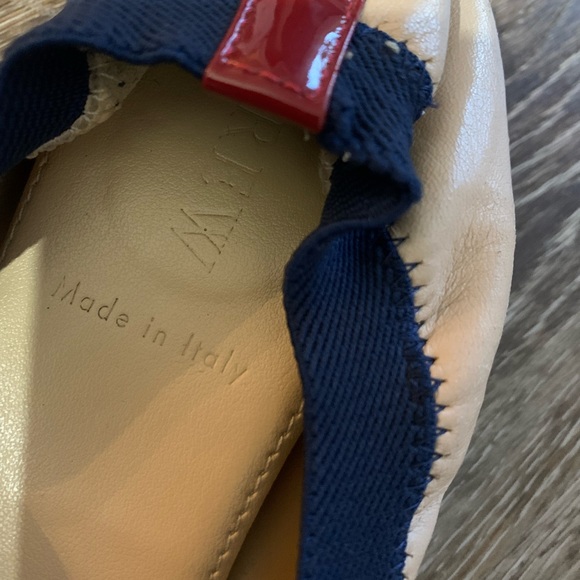 J. Crew cream flats with red and blue accents & elastic size 5.5 - Picture 8 of 9